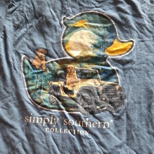 Simply Southern Kids Duck and Jeep Graphic Tee - Blue and Yellow